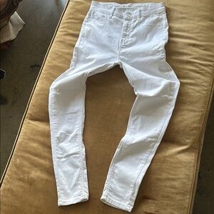Super high waist Slightly stretch white denim pants jeans Used Size 2/4 Slim